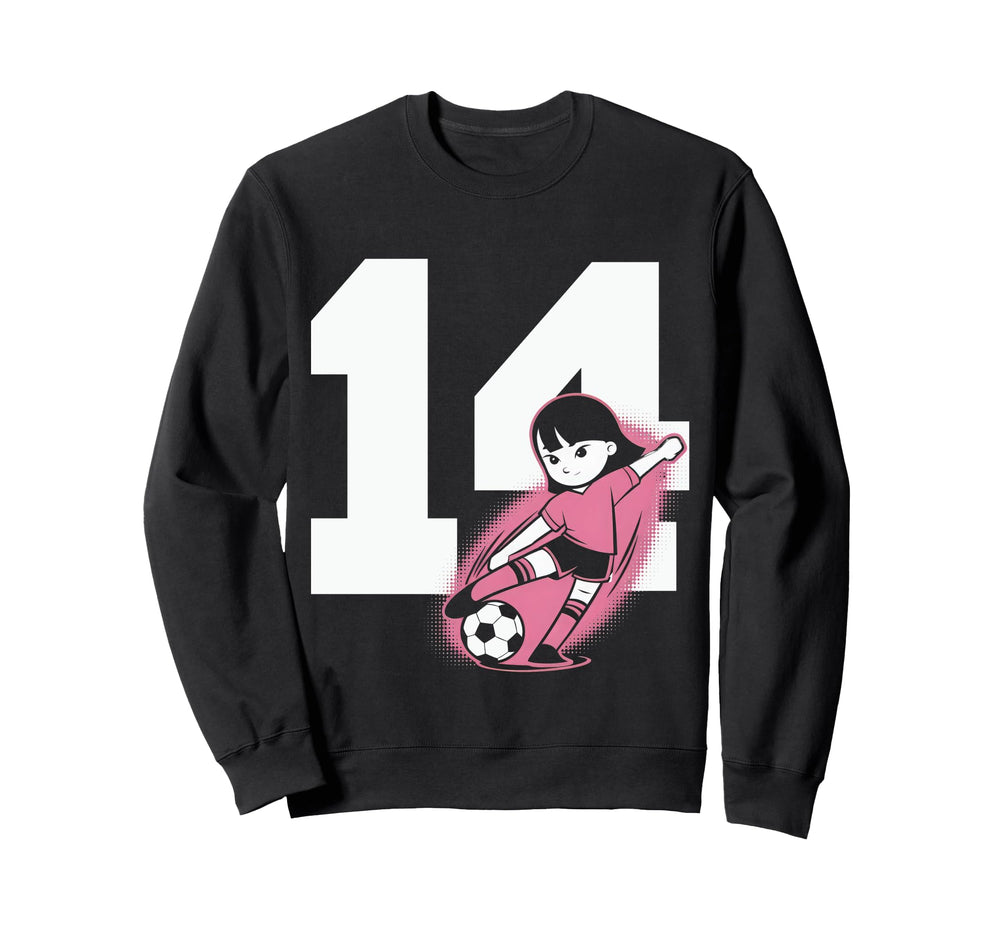 14 Soccer Birthday Gift Soccer Fan Sweatshirt - Aesthetic Graphic Unisex