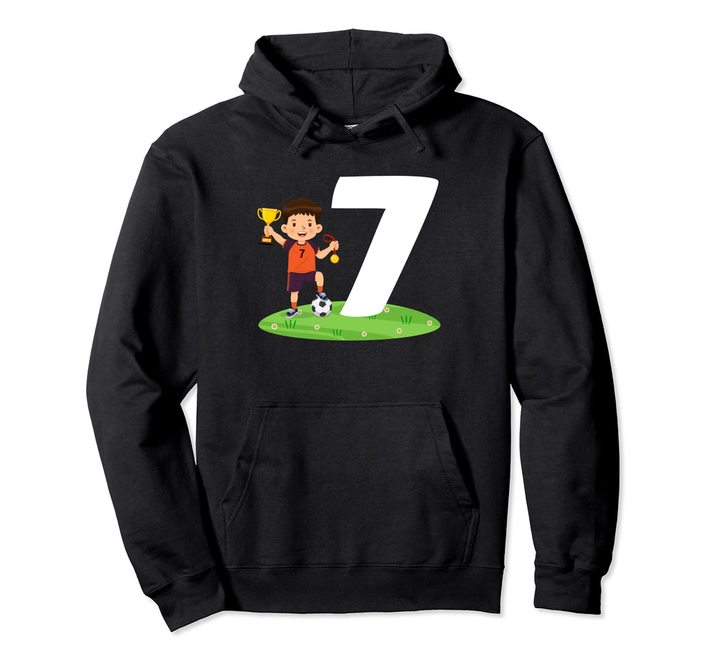 7Th Birthday Soccer 7 Years Old Soccer Hoodie - Streetwear Style Men Women