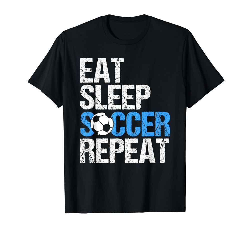 Eat Sleep Soccer Repeat T-Shirt - Minimalist Print Men Women