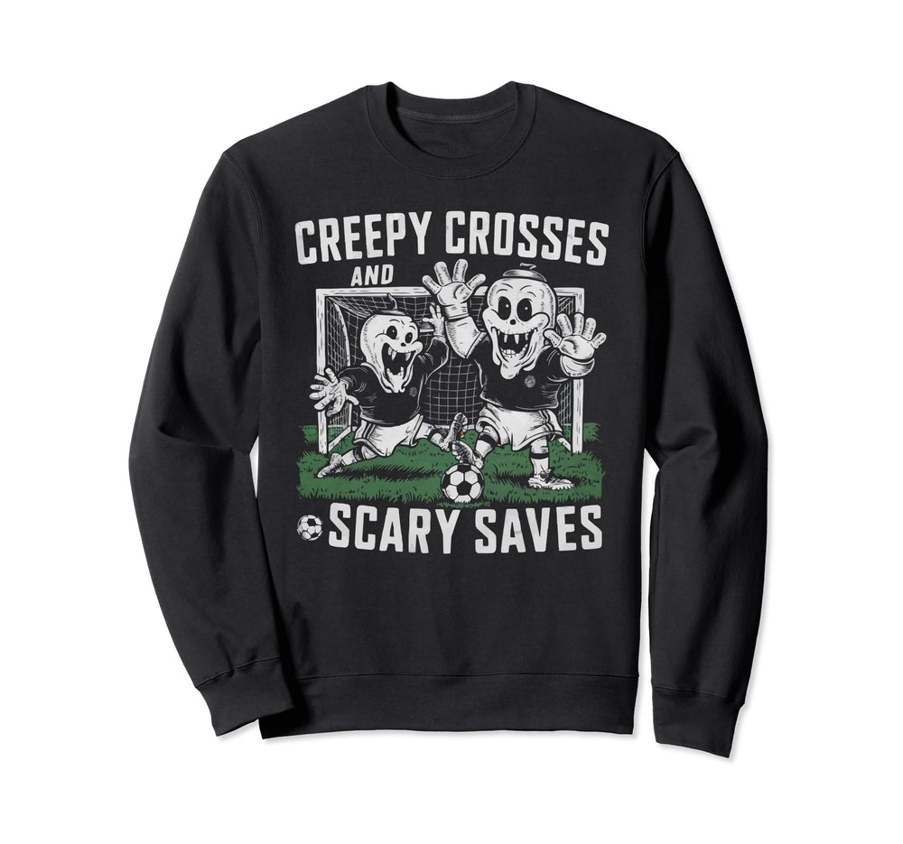 Soccer Halloween Spooky Goalkeeper Sweatshirt - Minimalist Print Men Women
