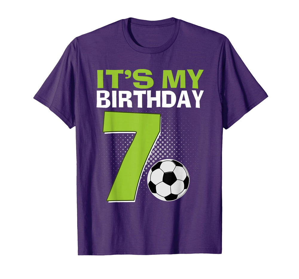 Its My 7Th Birthday Soccer Football T-Shirt - Minimalist Print for Adults