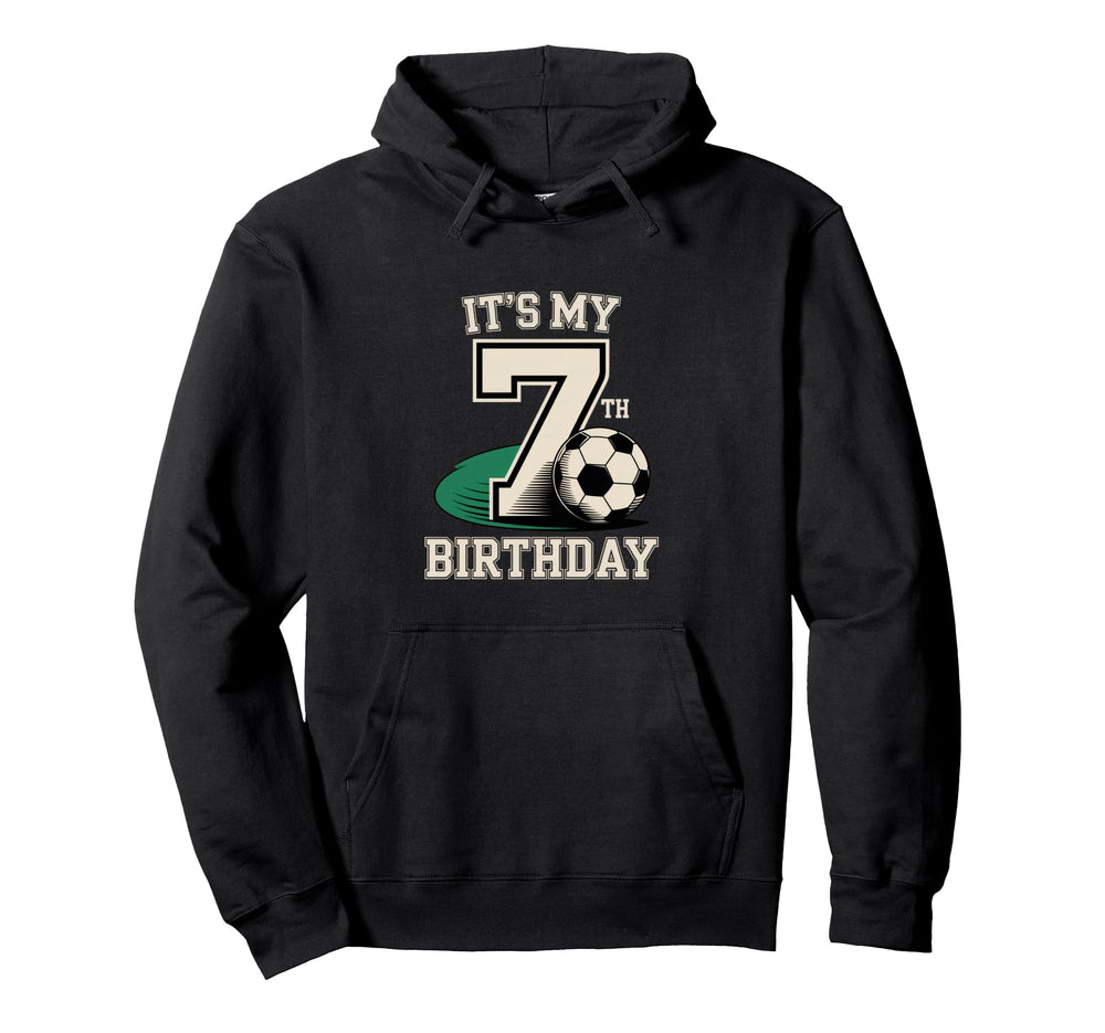 Soccer Theme Its My 7Th Birthday Soccer Hoodie - Minimalist Print Unisex