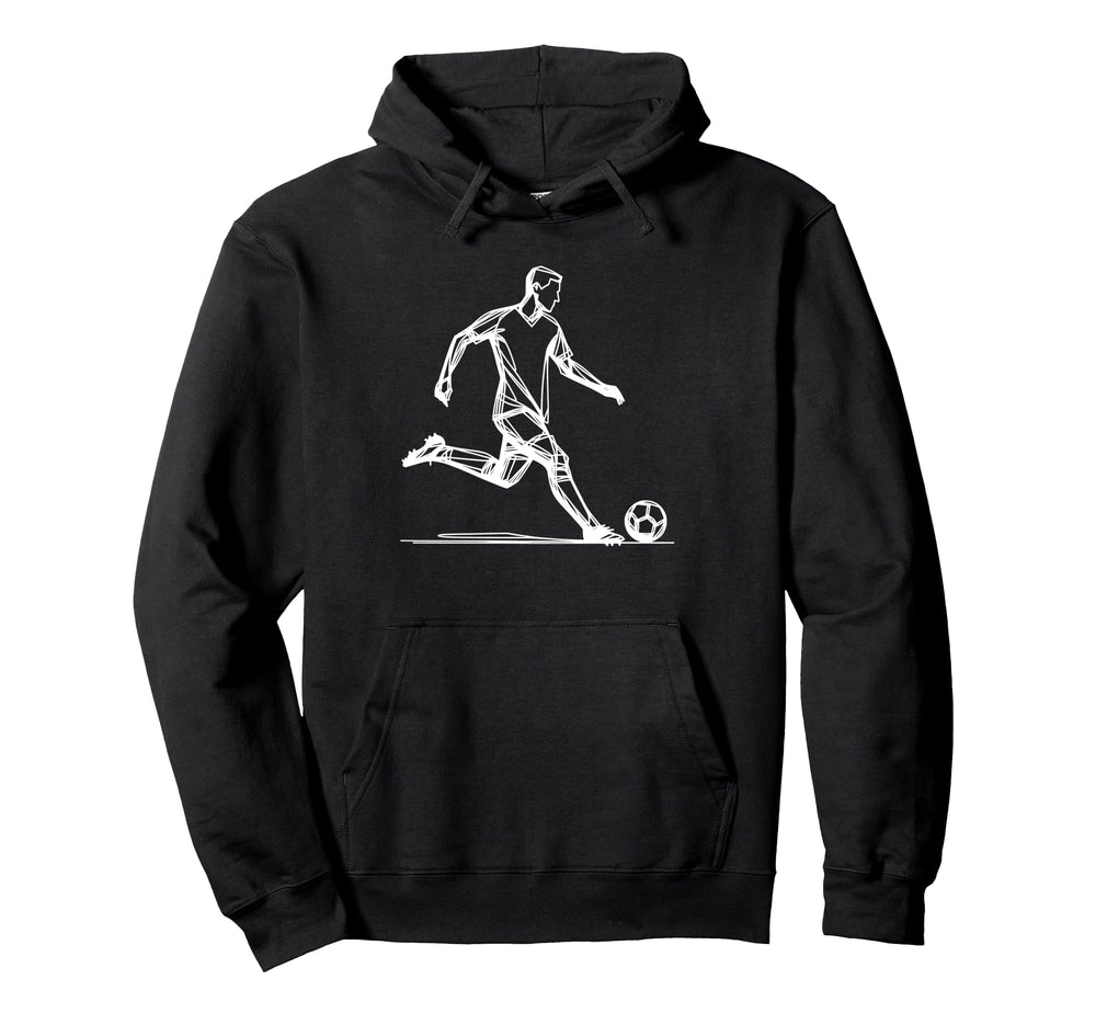 Line Art Soccer Sport Player Hoodie - Aesthetic Graphic for Adults