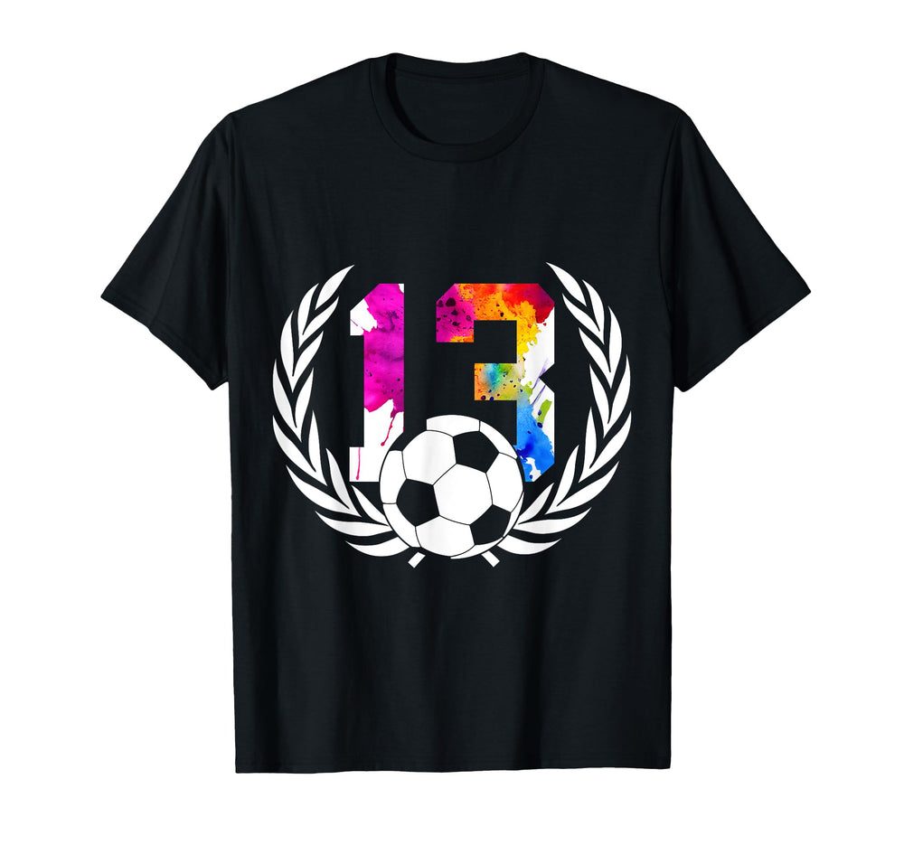 Number 13 Years Soccer 13Th Birthday T-Shirt - Streetwear Style for Adults