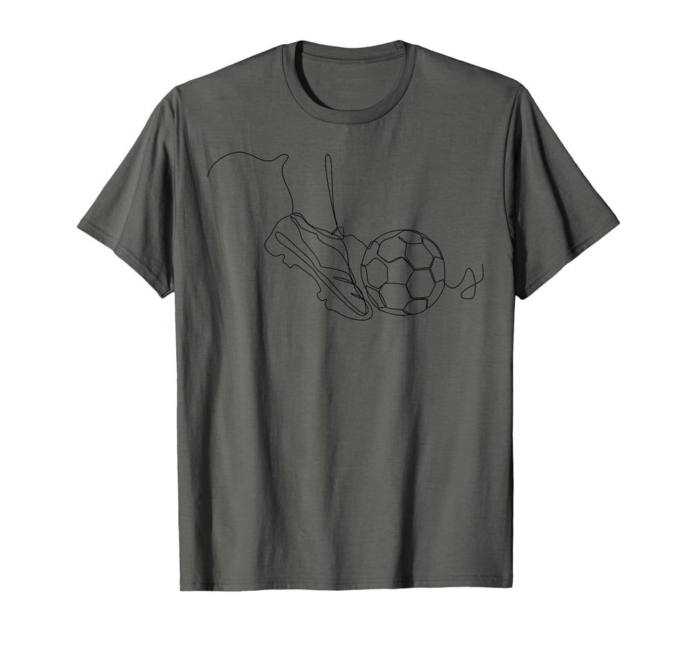 One Line Art Minimalist Soccer Coach T-Shirt - Streetwear Style Men Women