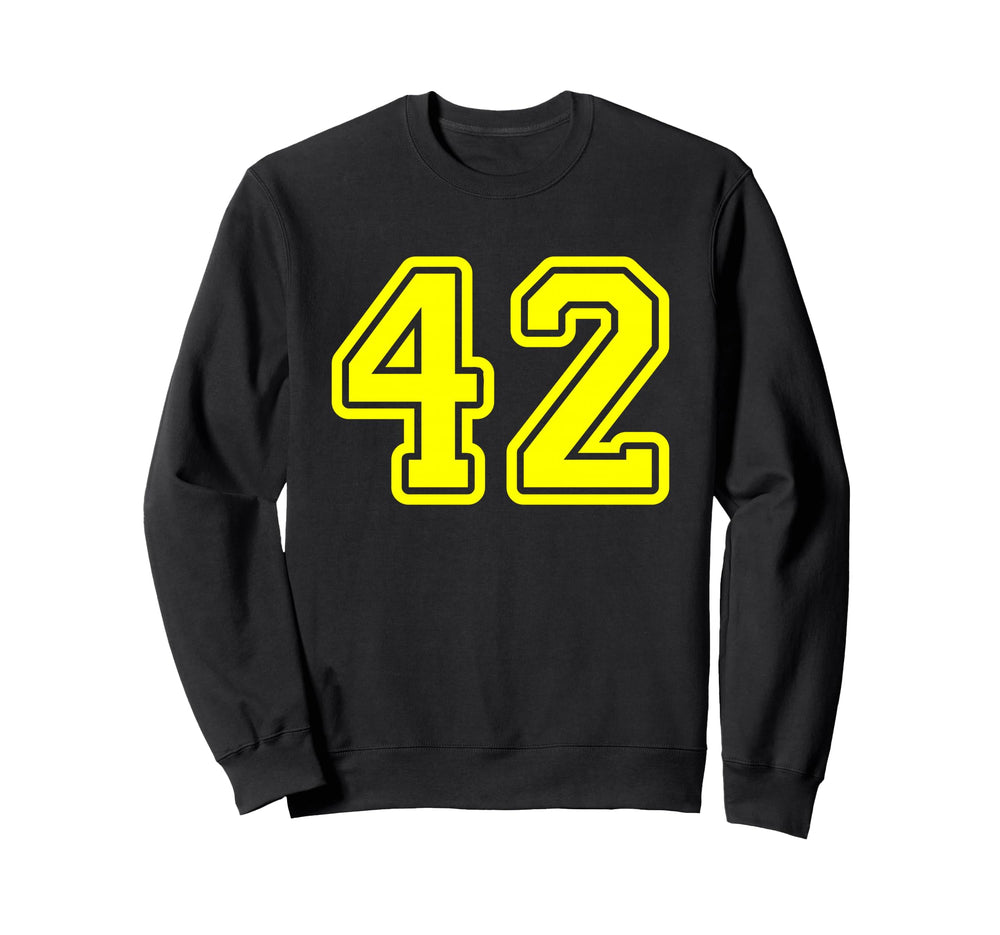 Yellow Sport Team Number 42 Sweatshirt - Streetwear Style for Adults