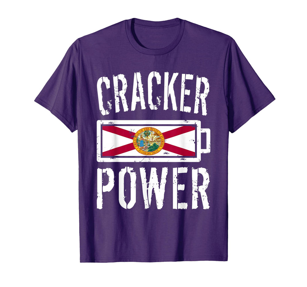 Florida Flag Cracker Power Battery T-Shirt - Minimalist Print Men Women
