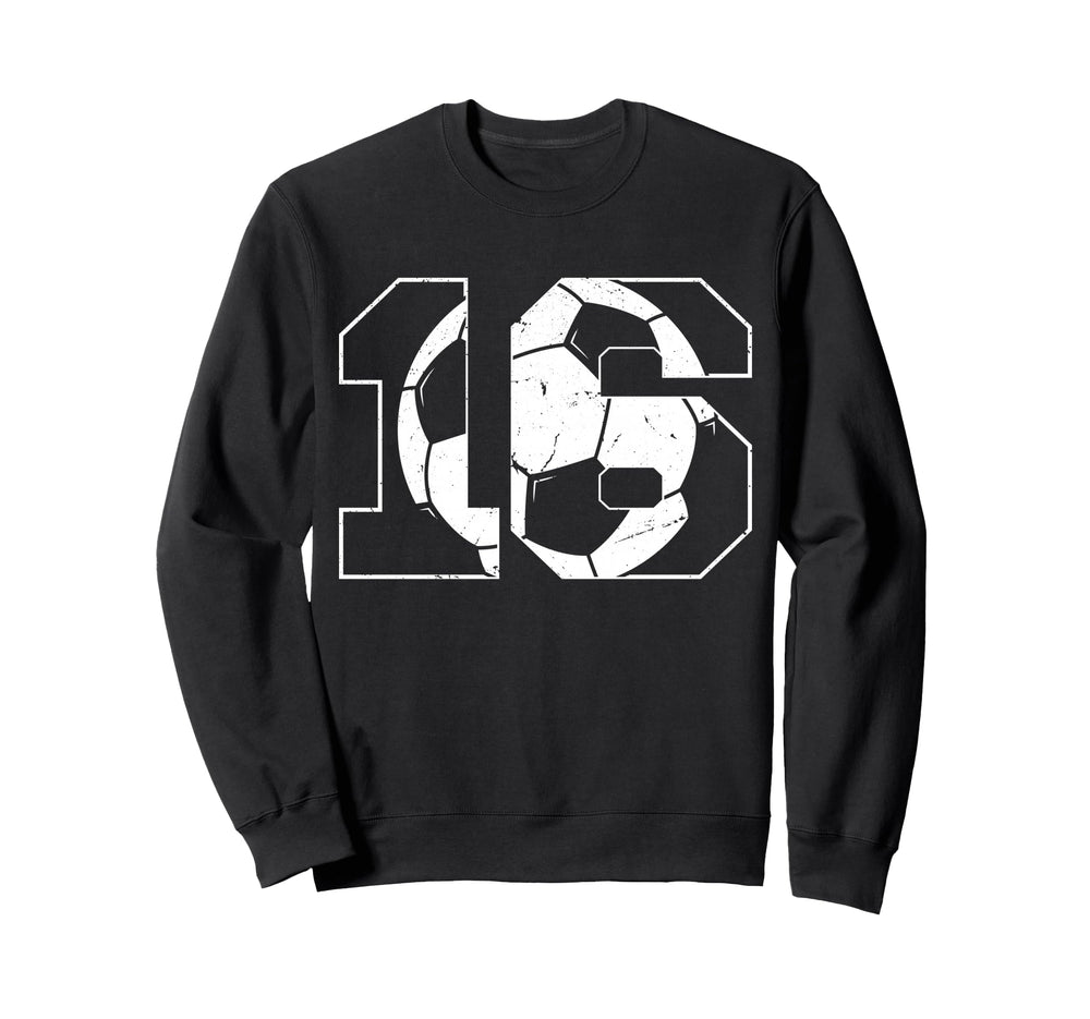 16Th Birthday Soccer Player Sweatshirt - Minimalist Print Men Women