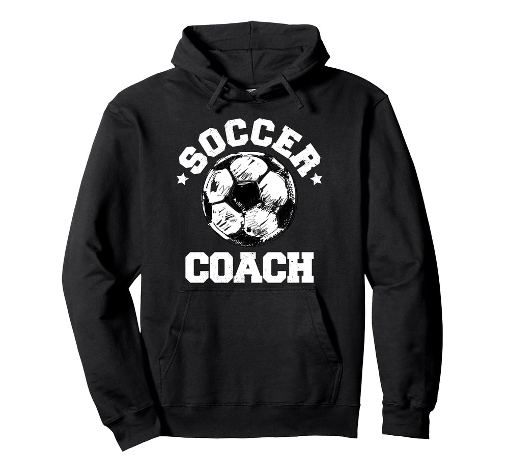 Soccer Coach Soccer Ball Distressed Funny Hoodie - Unique Graphic Unisex