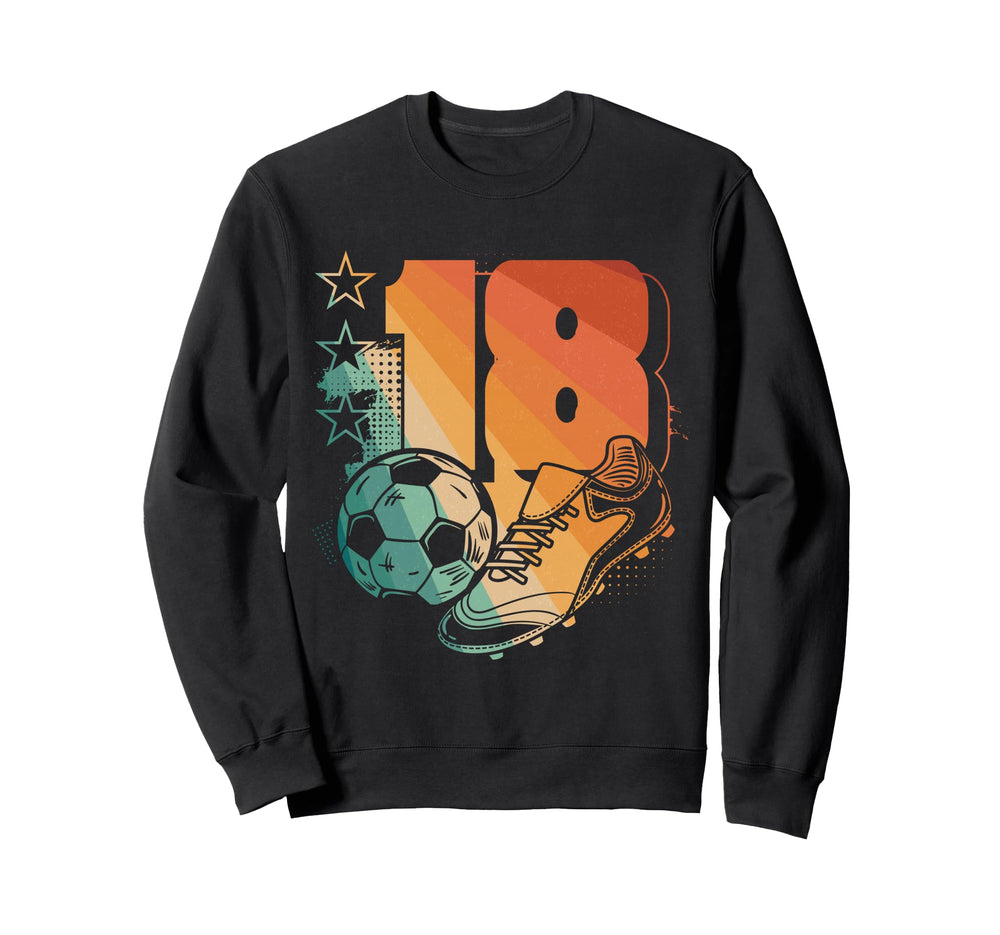 18Th Birthday Soccer Player Football 18 Sweatshirt - Graphic Print Unisex