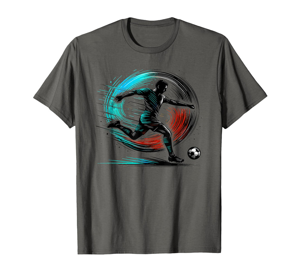 Powerful Soccer Kick Male Athletes And T-Shirt - Novelty Apparel Unisex
