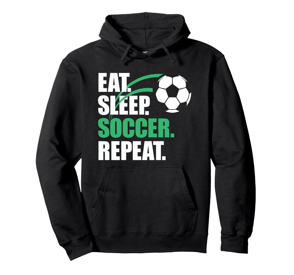 Eat Sleep Soccer Repeat Coaches Hoodie - Minimalist Print for Adults