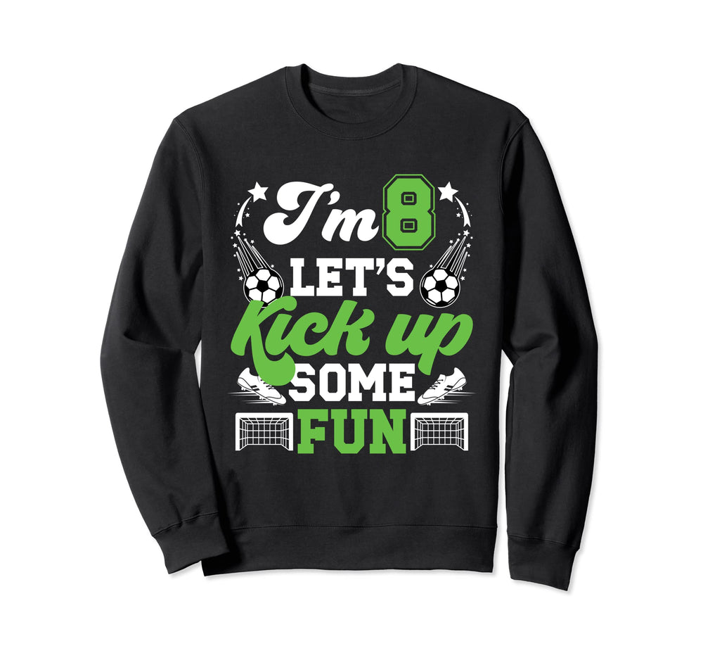 8Th Birthday Soccer Eight Year Sweatshirt - Streetwear Style for Adults