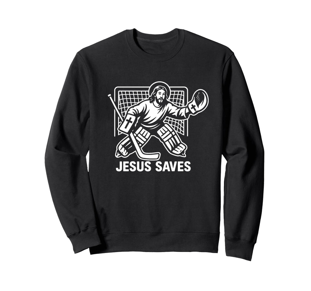 Hockey Goalie Goalkeeper Jesus Sweatshirt - Aesthetic Graphic Men Women