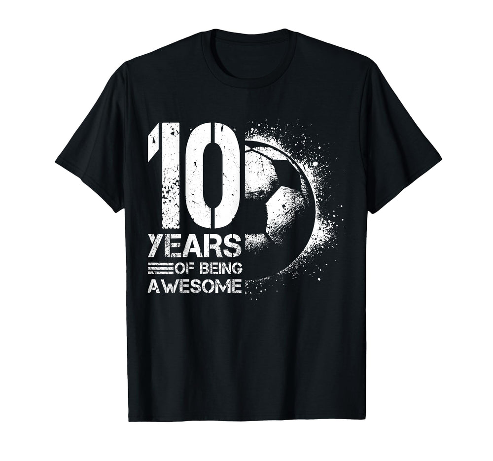 10Th Birthday Soccer Player Football 10 T-Shirt - Graphic Print Men Women