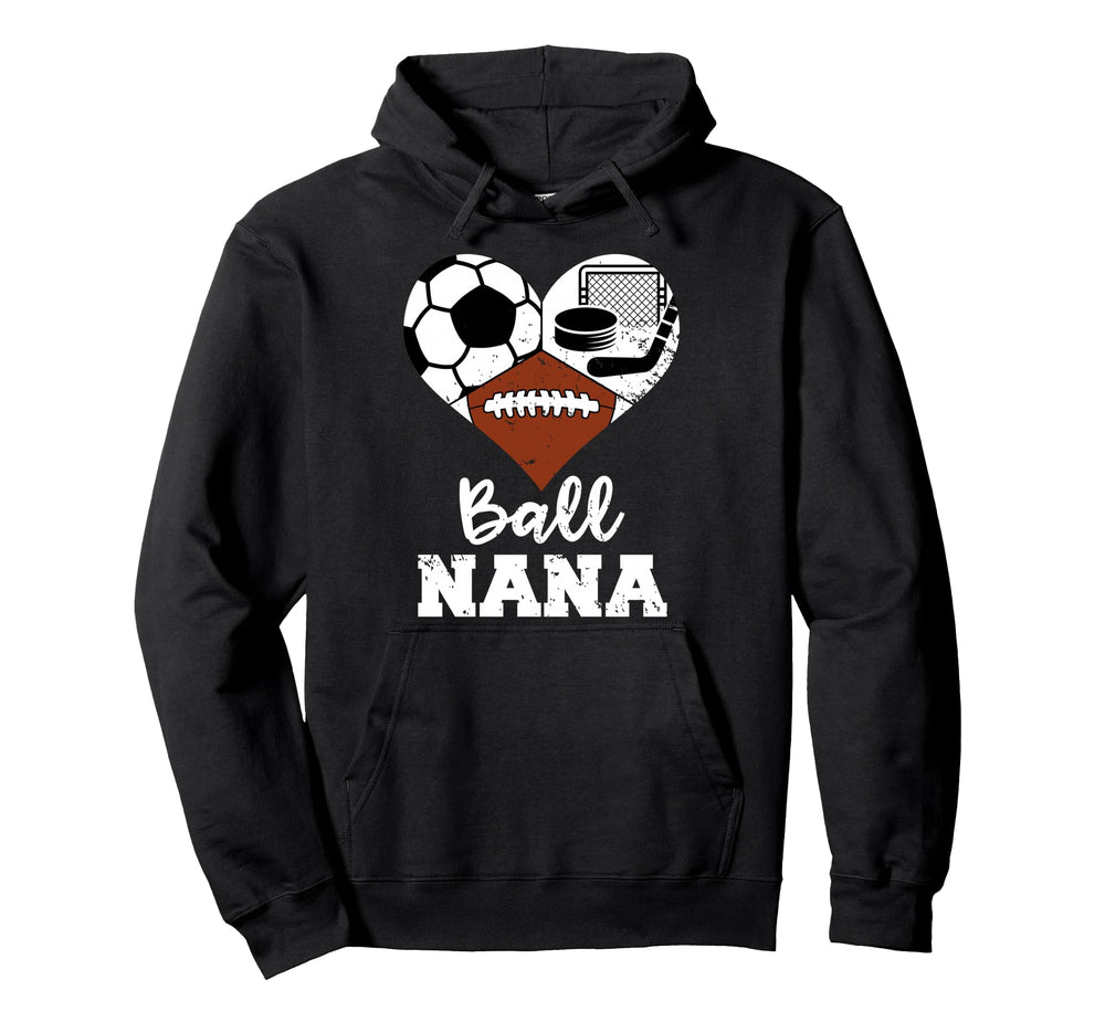 Ball Nana Heart Funny Soccer Football Hoodie - Graphic Print Men Women