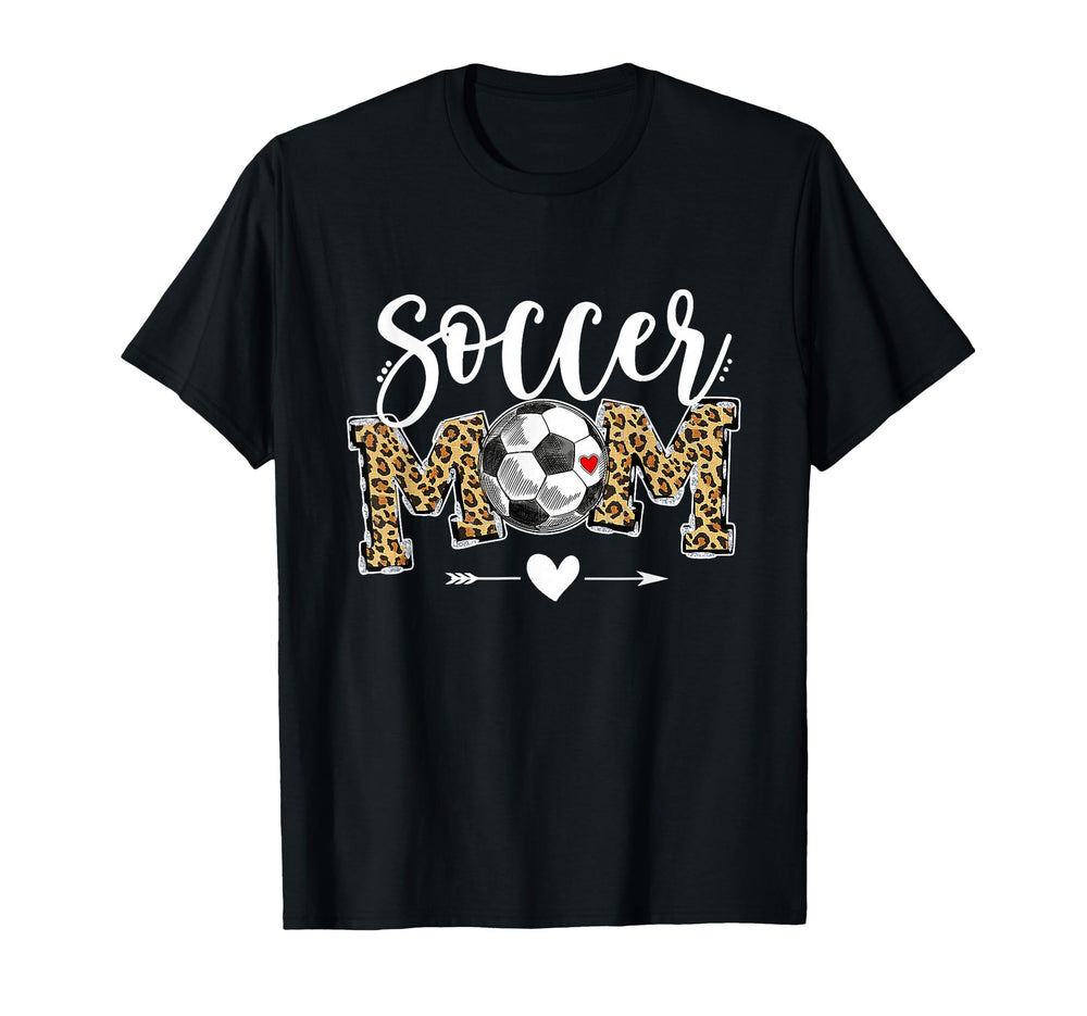 Soccer Mom Leopard Funny Soccer Mom T-Shirt - Minimalist Print Unisex