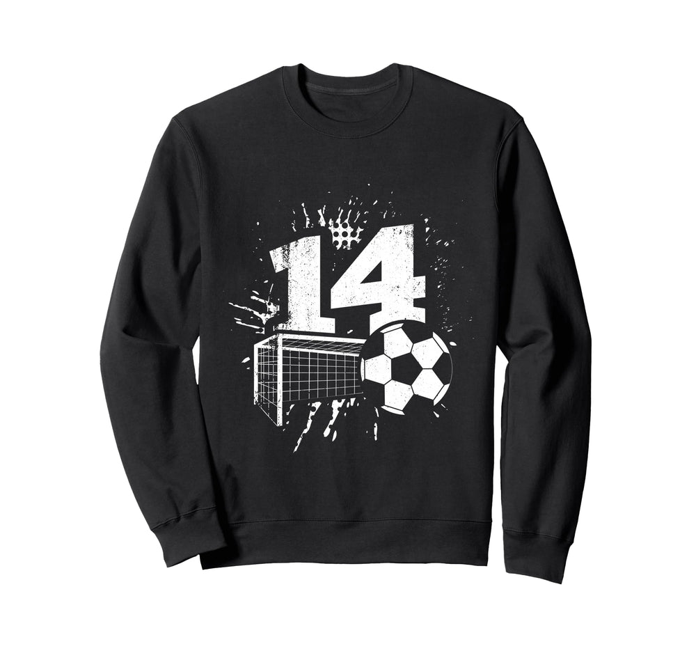 14Th Birthday Soccer Player Sweatshirt - Casual Everyday Wear Unisex