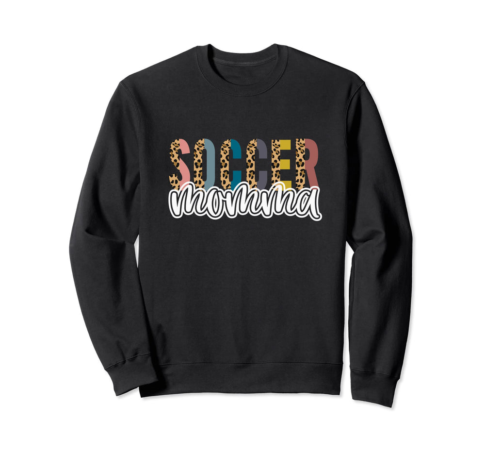 Soccer Momma Leopard Cheetah Trendy Sweatshirt - Fun Novelty Design Unisex