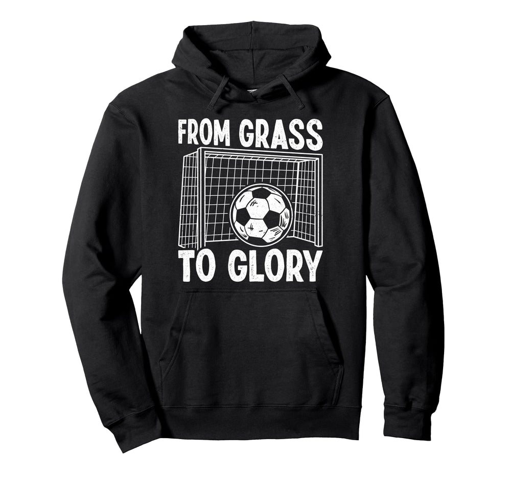 Soccer From Grass To Glory Goal Net Hoodie - Custom Art Print Unisex