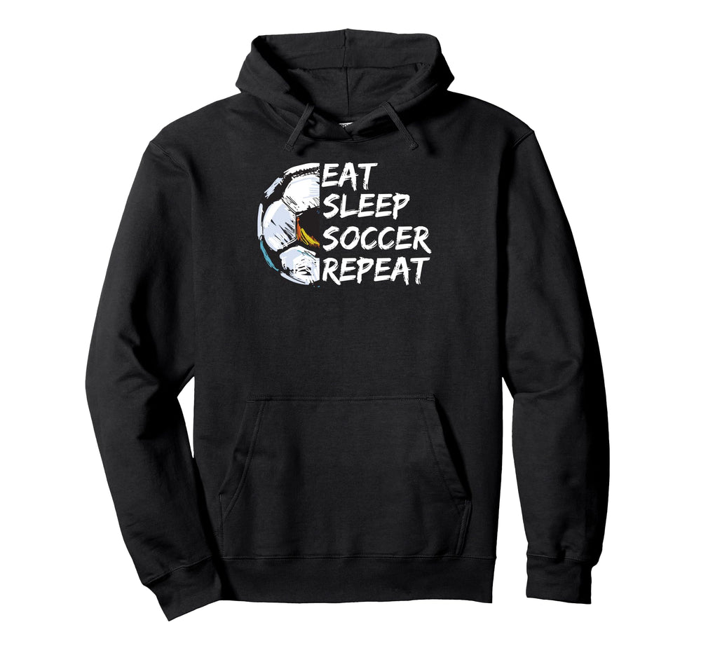 Eat Sleep Football Repeat Half Ball Hoodie - Minimalist Print for Adults