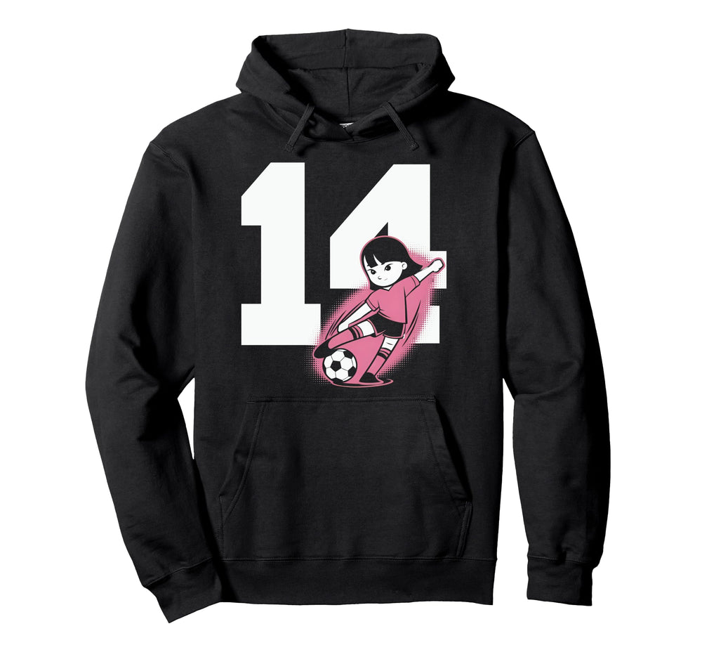 14 Soccer Birthday Gift Soccer Fan Sports Hoodie - Trendy Graphic Unisex