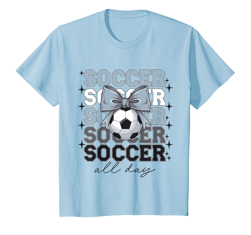 Groovy Soccer Coquette Bow Soccer T-Shirt - Aesthetic Graphic for Adults