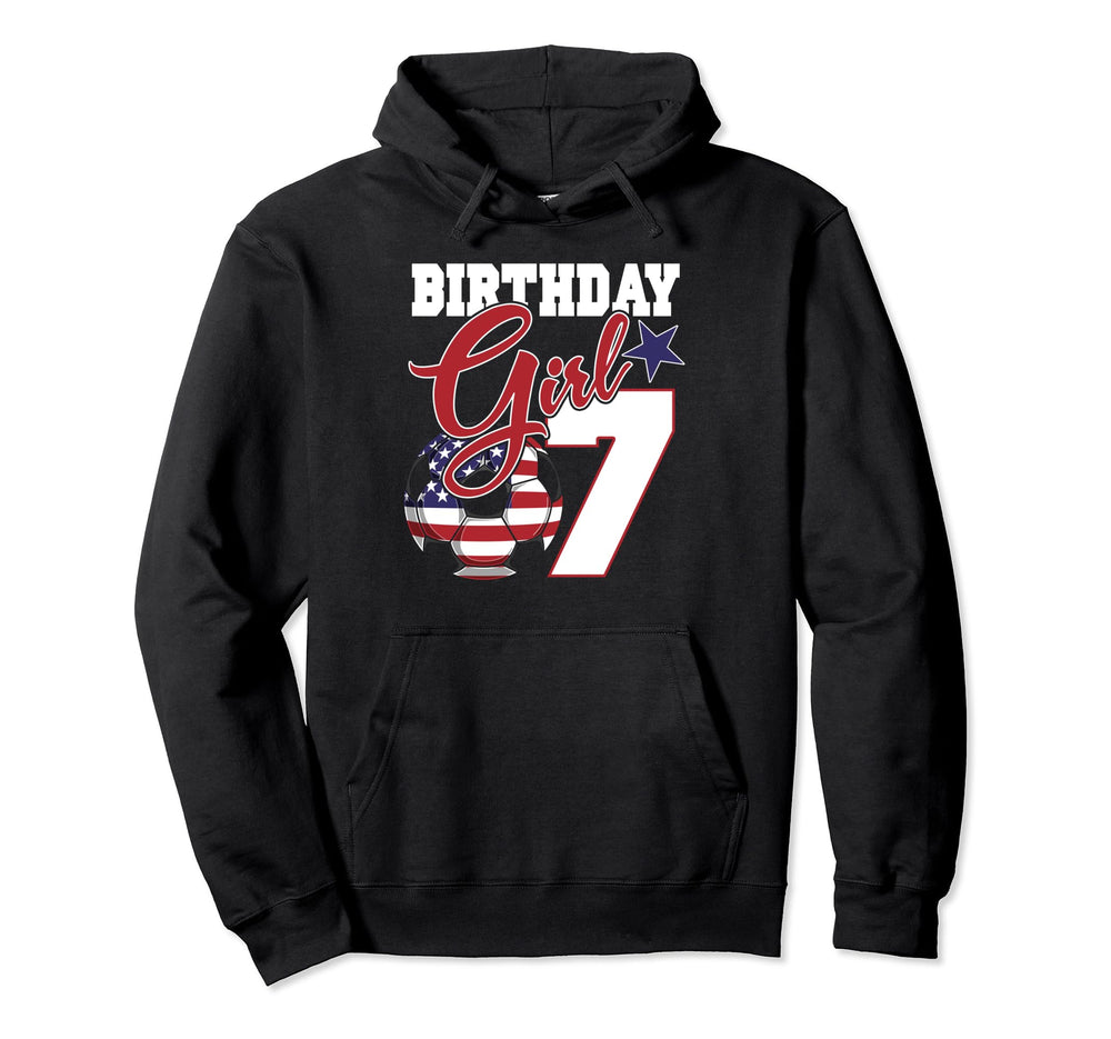 7Th Birthday Party American Flag Soccer Hoodie - Trendy Graphic for Adults