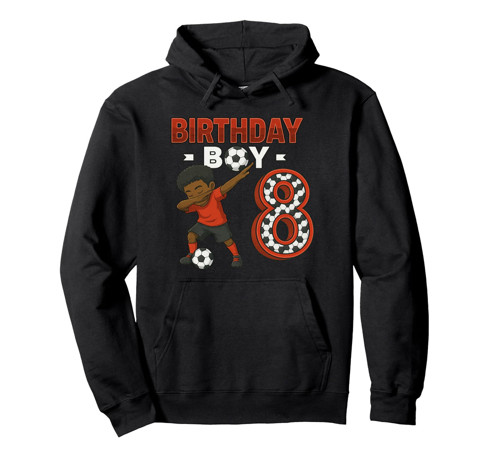 Dabbing 8 Year Old Soccer Player Melanin 8Th Hoodie - Graphic Print Unisex