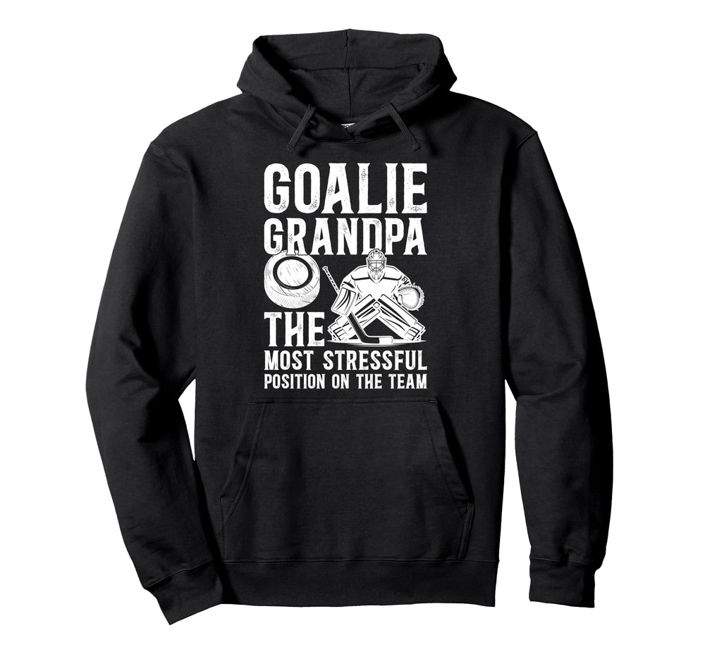 Funny Hockey Goalie Grandpa Hockey Keeper Hoodie - Minimalist Print Unisex