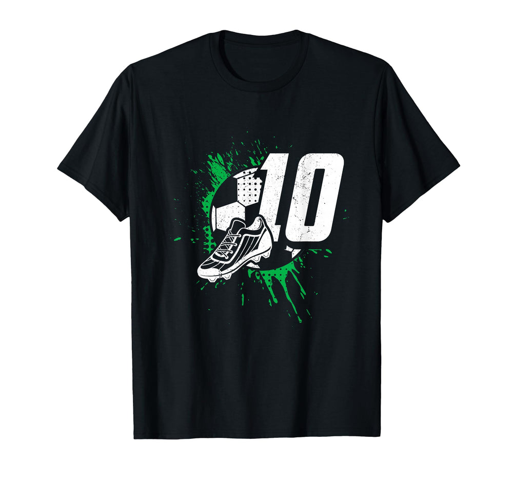 10Th Birthday Soccer Player Football T-Shirt - Aesthetic Graphic Men Women
