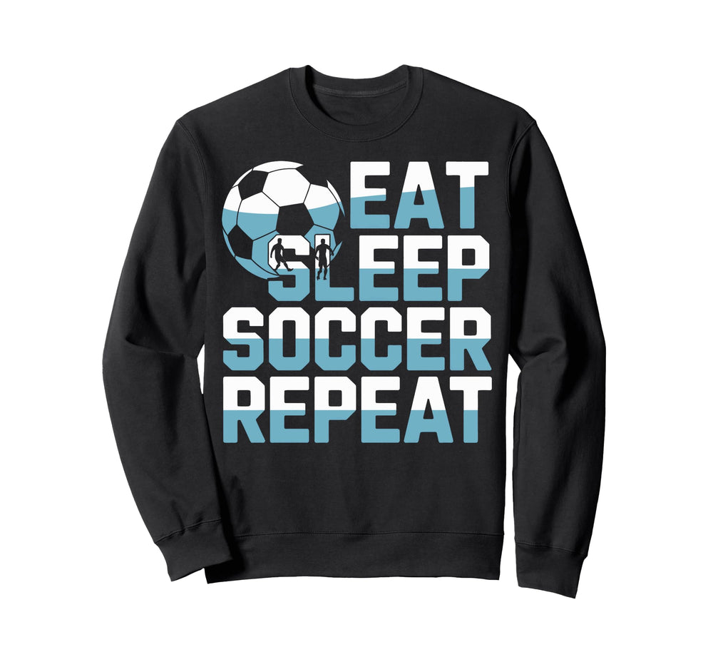 Soccer Enthusiast Life Eat Sleep Sweatshirt - Minimalist Print Unisex