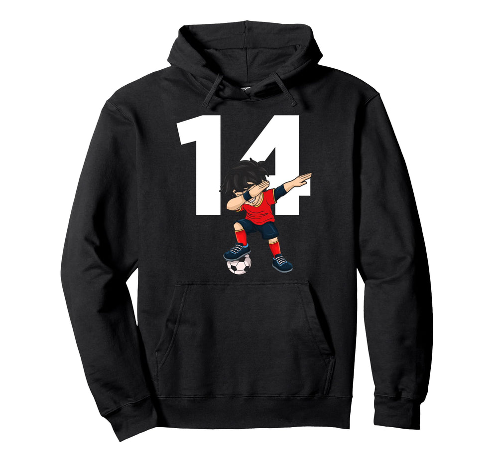 14 Soccer Birthday Gift Soccer Fan Hoodie - Aesthetic Graphic for Adults