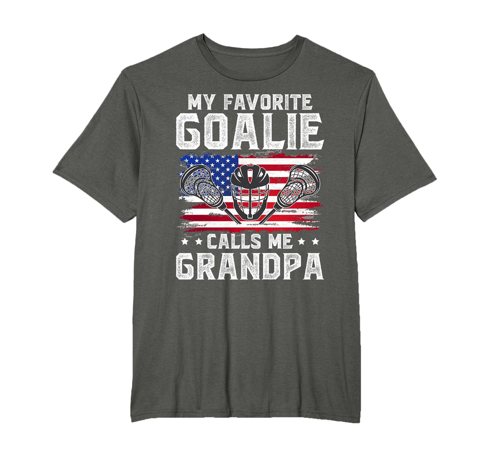 Favorite Lacrosse Goalie Grandpa Lacrosse T-Shirt - Novelty Apparel Unisex