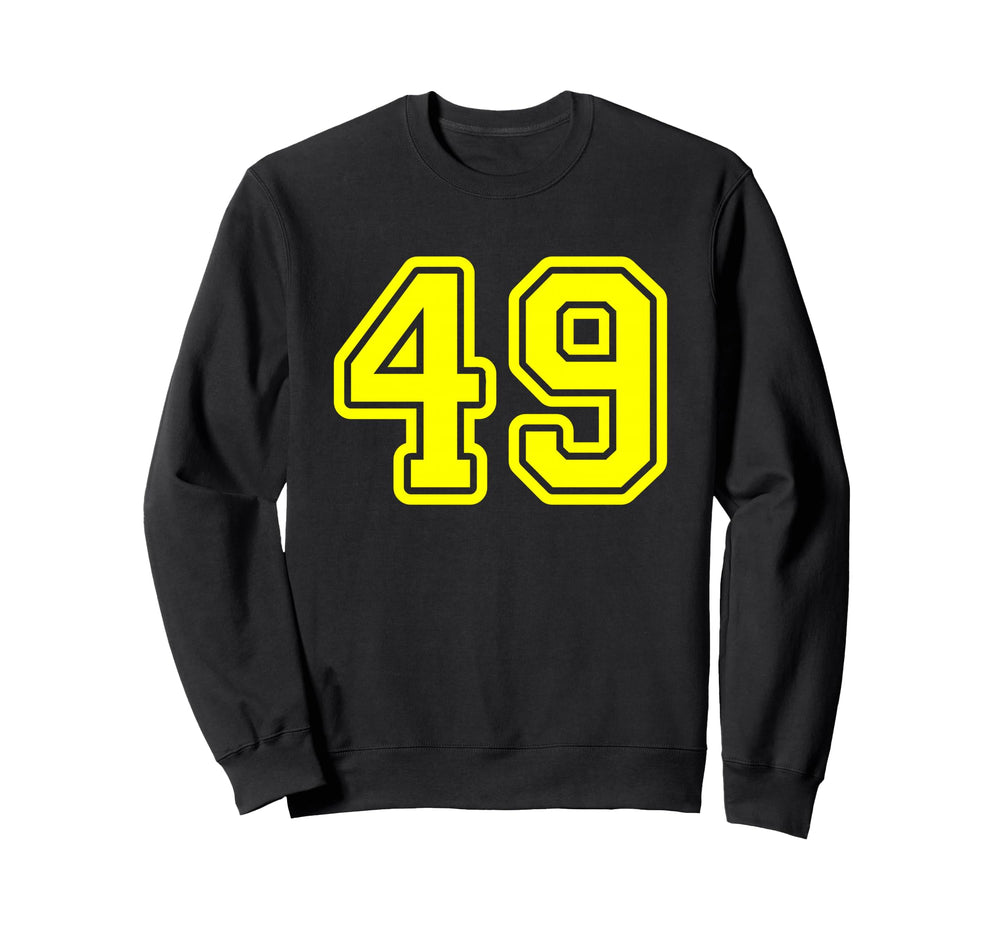 Yellow Sport Team Number 49 Sweatshirt - Custom Art Print for Adults