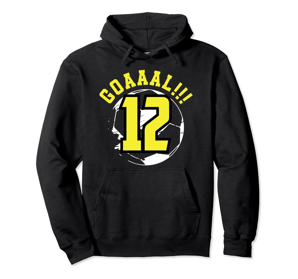 12Th Birthday 12 Years Soccer Football Hoodie - Minimalist Print Unisex
