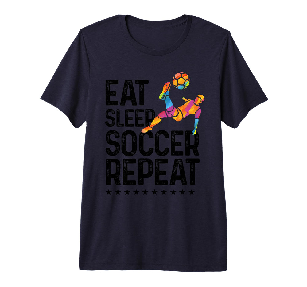 Eat Sleep Soccer Repeat Soccer Sports Tri T-Shirt - Graphic Print Unisex
