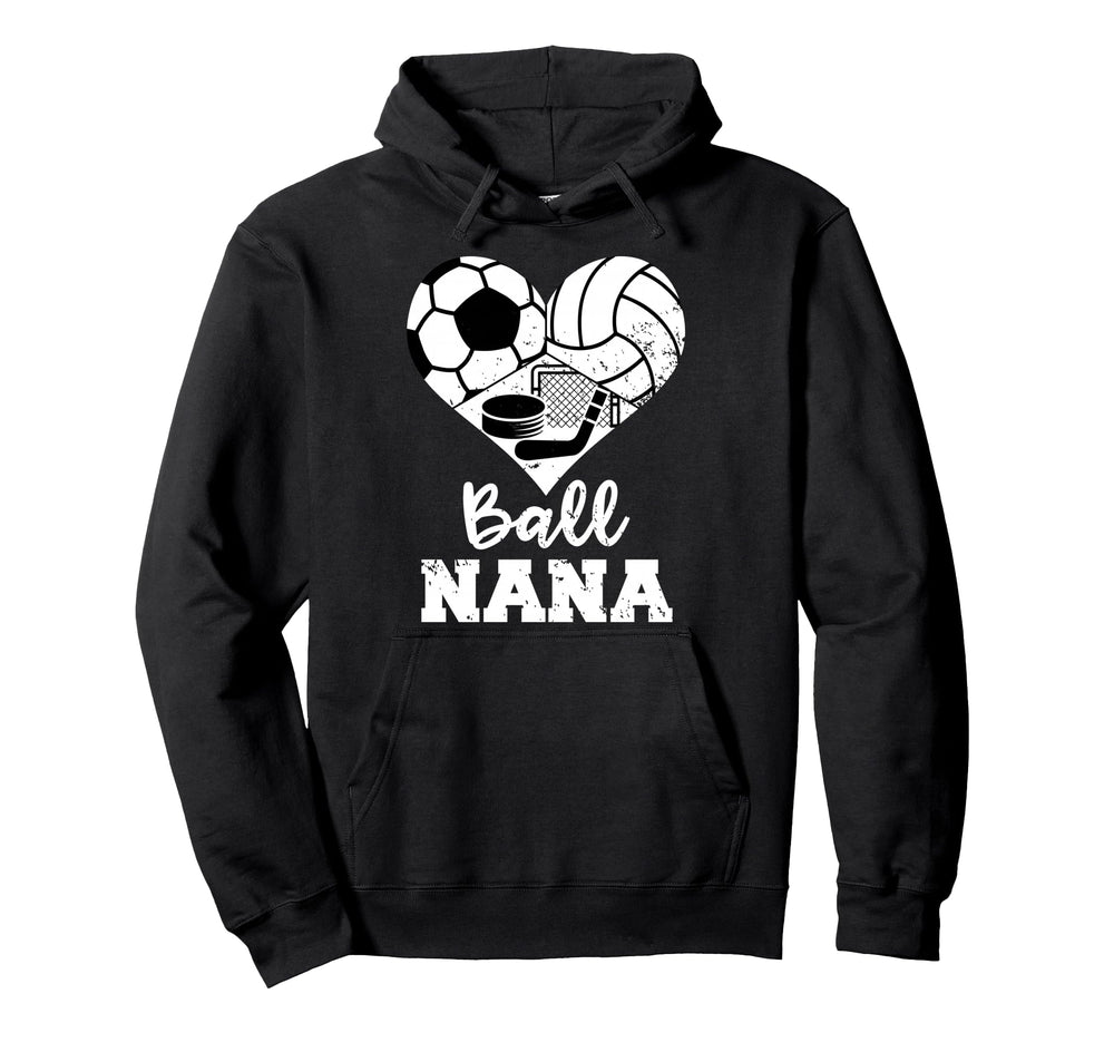 Ball Nana Heart Funny Soccer Hoodie - Casual Everyday Wear Men Women