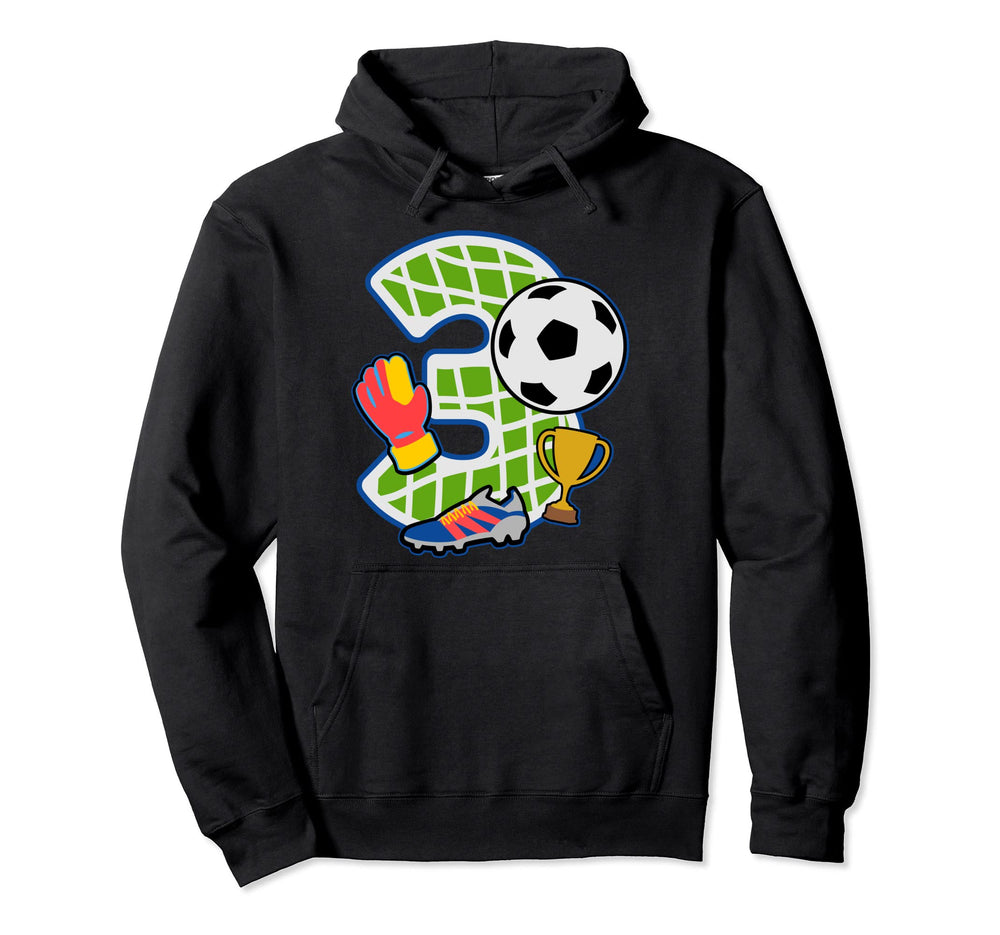 Soccer 3Th Birthday Party Number 3 3 Hoodie - Aesthetic Graphic Men Women