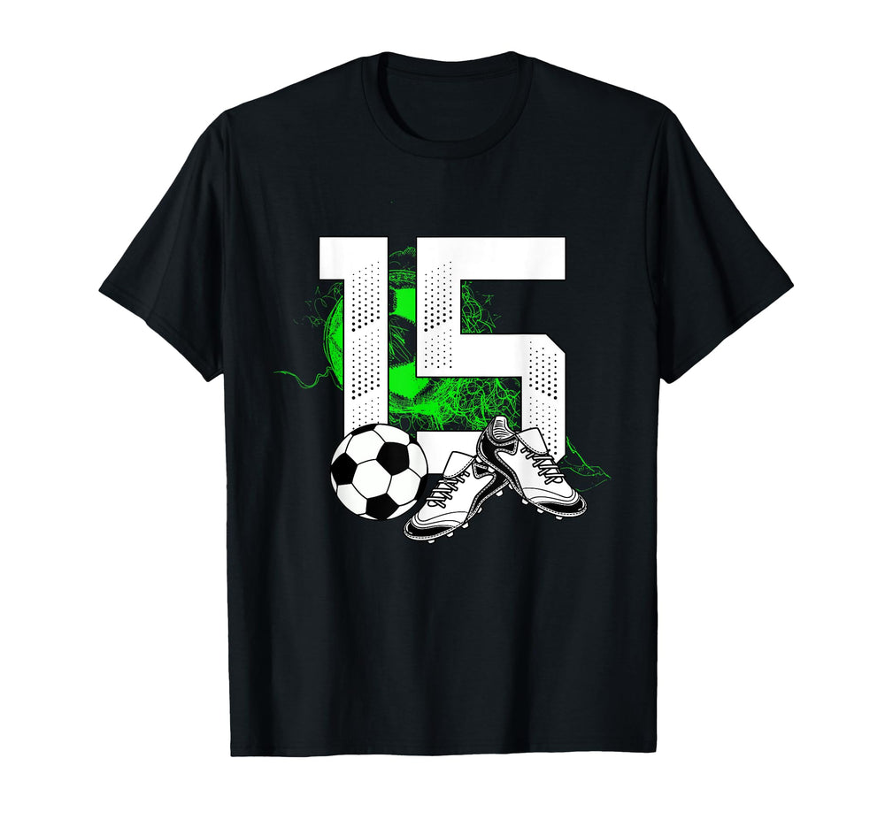 15Th Birthday Soccer Player Football T-Shirt - Unique Graphic for Adults
