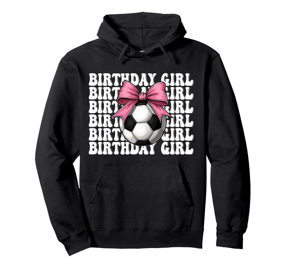 Birthday Soccer Soccer Mom Coquette Bow Hoodie - Unique Graphic Unisex