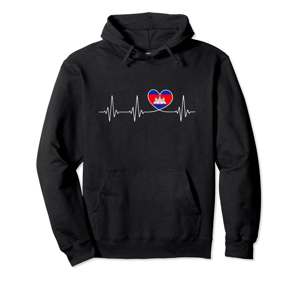 Cambodia Love Heartbeat And Cambodian Hoodie - Streetwear Style Men Women