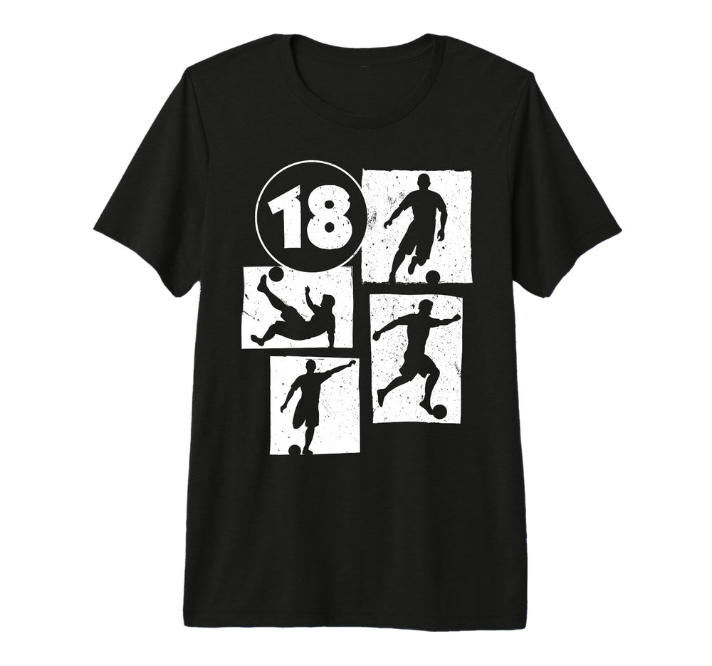 18Th Birthday Soccer Player Football T-Shirt - Minimalist Print Men Women