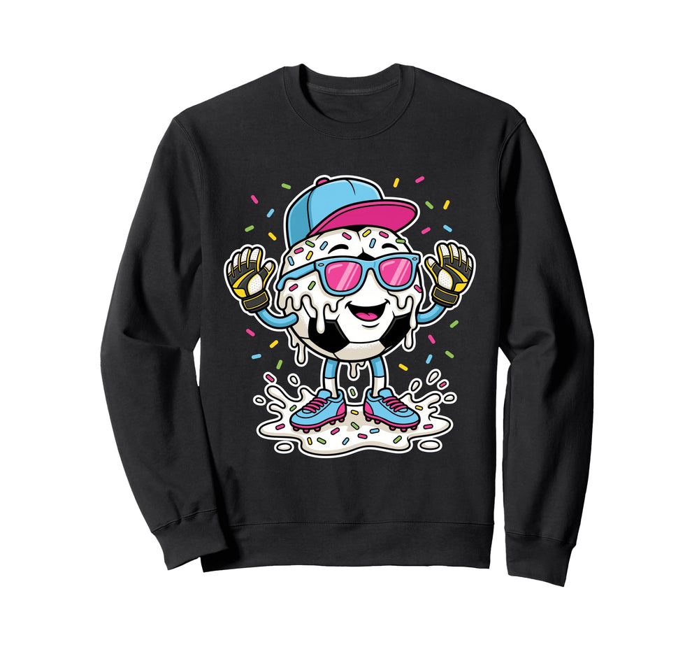 Soccer Ball Melting Ice Cream Drip Sweatshirt - Unique Graphic for Adults