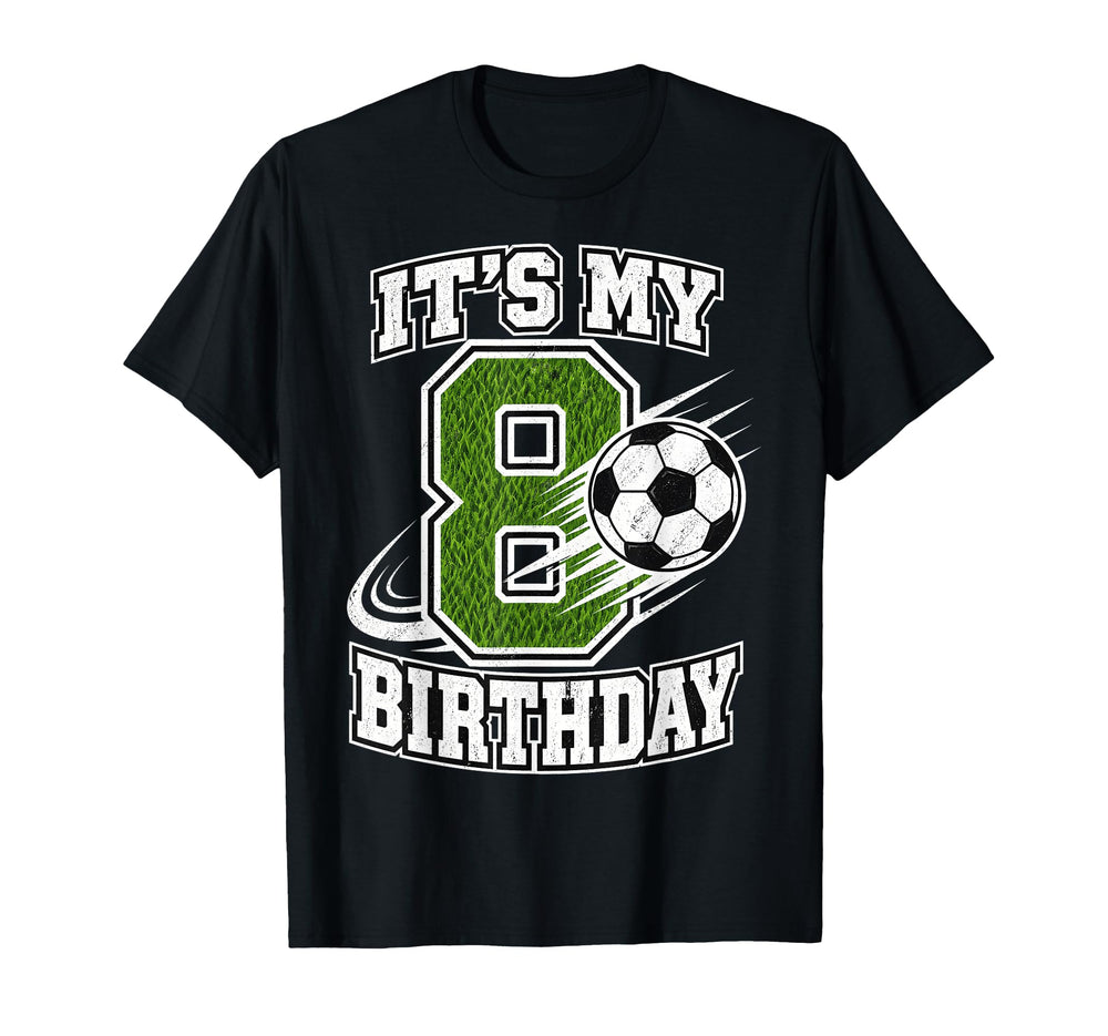 8Th Birthday Soccer 8 T-Shirt - Minimalist Print for Adults
