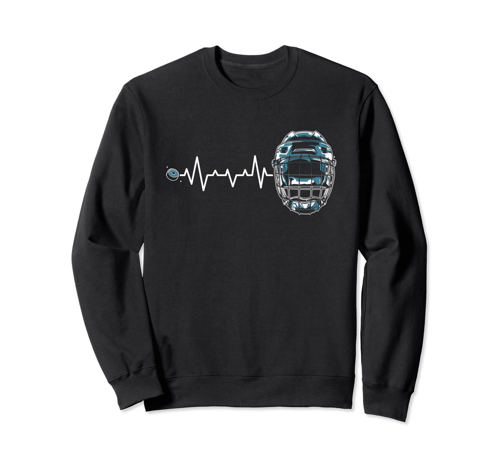 Ice Hockey Goalie Goalkeeper Ekg Sweatshirt - Minimalist Print for Adults