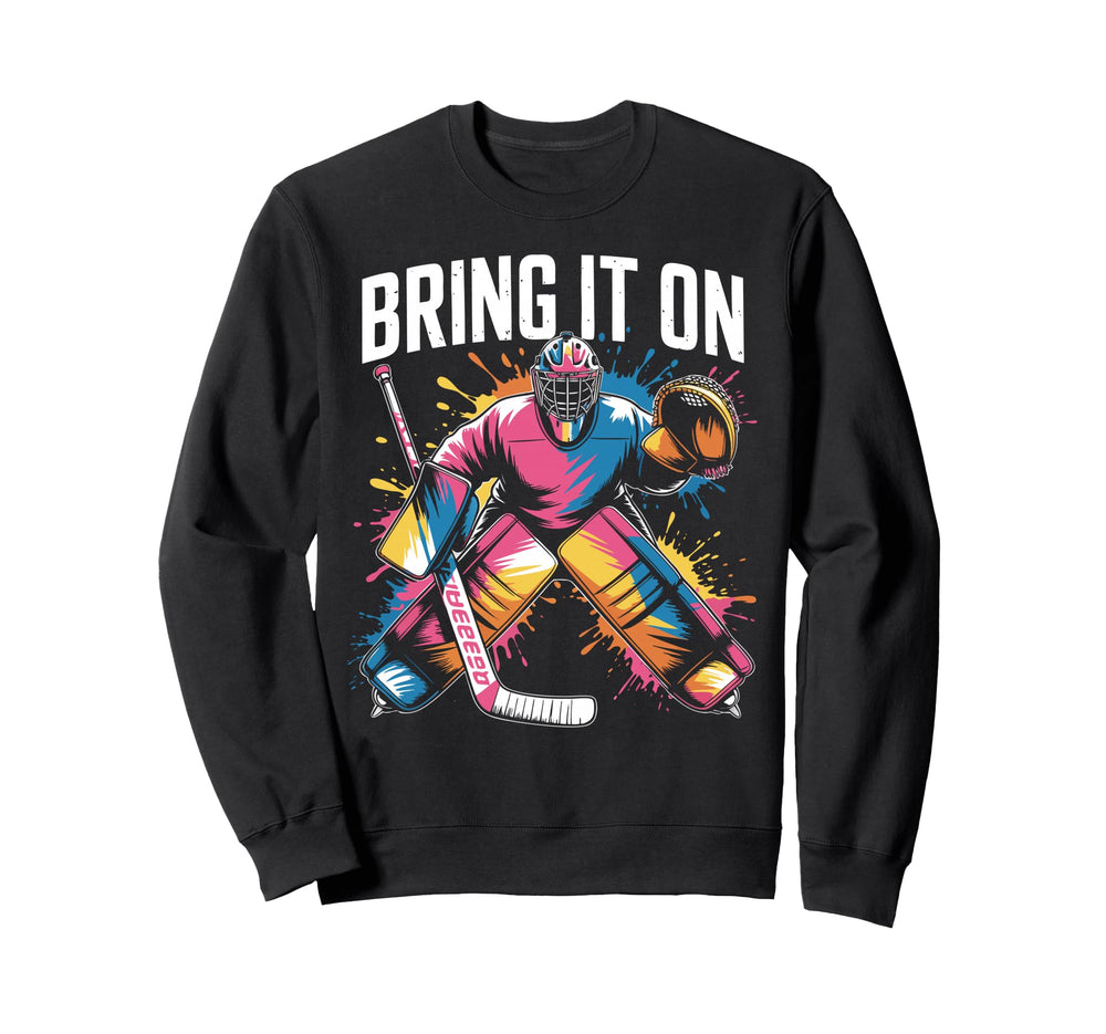 Ice Hockey Goalkeeper Artwork Sweatshirt - Minimalist Print Men Women