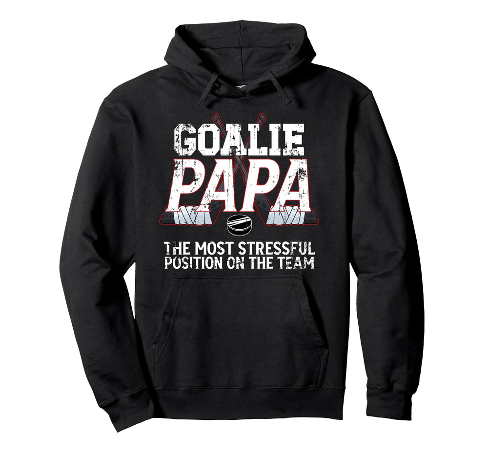 Ice Hockey Goalie Papa Funny Ice Hoodie - Casual Everyday Wear Unisex