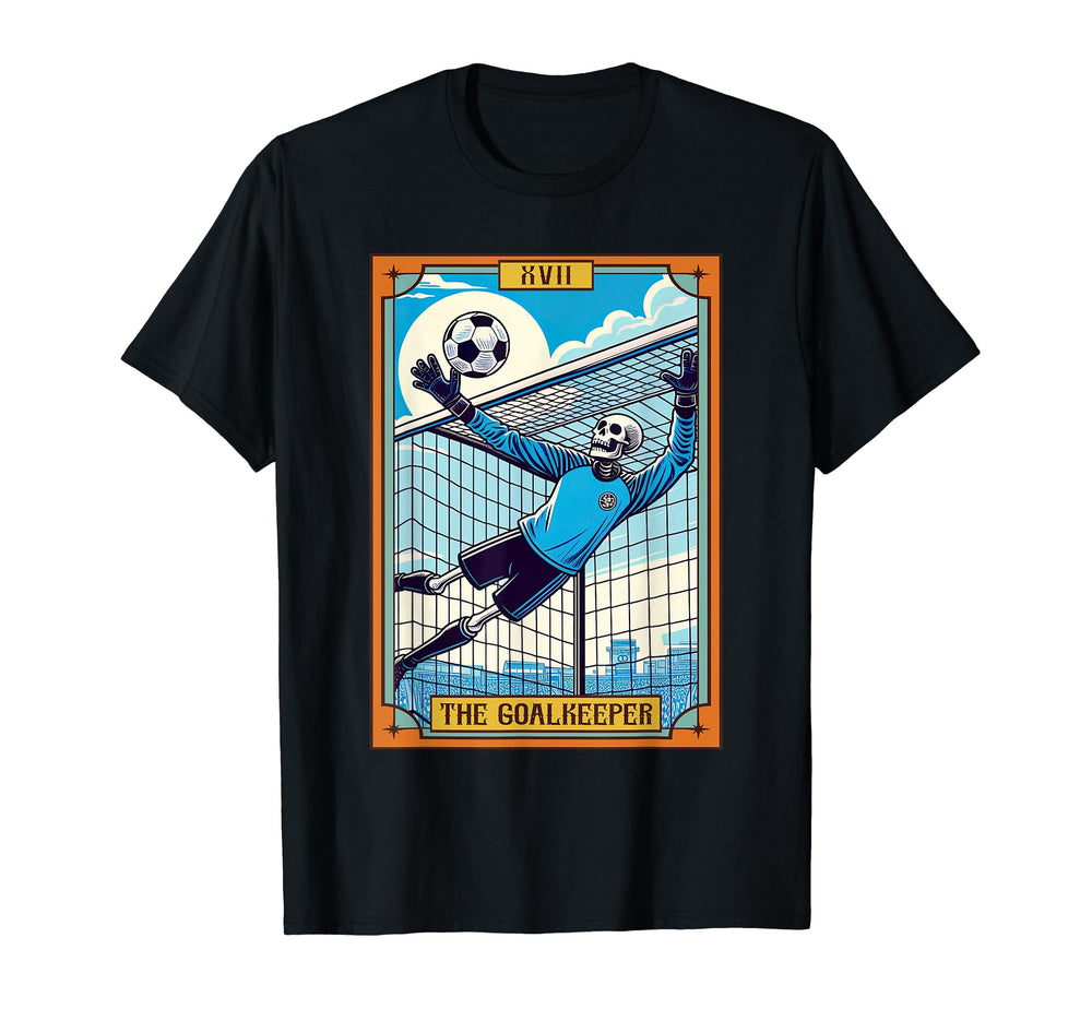 Funny Skeleton Goalkeeper Soccer T-Shirt - Graphic Print Men Women