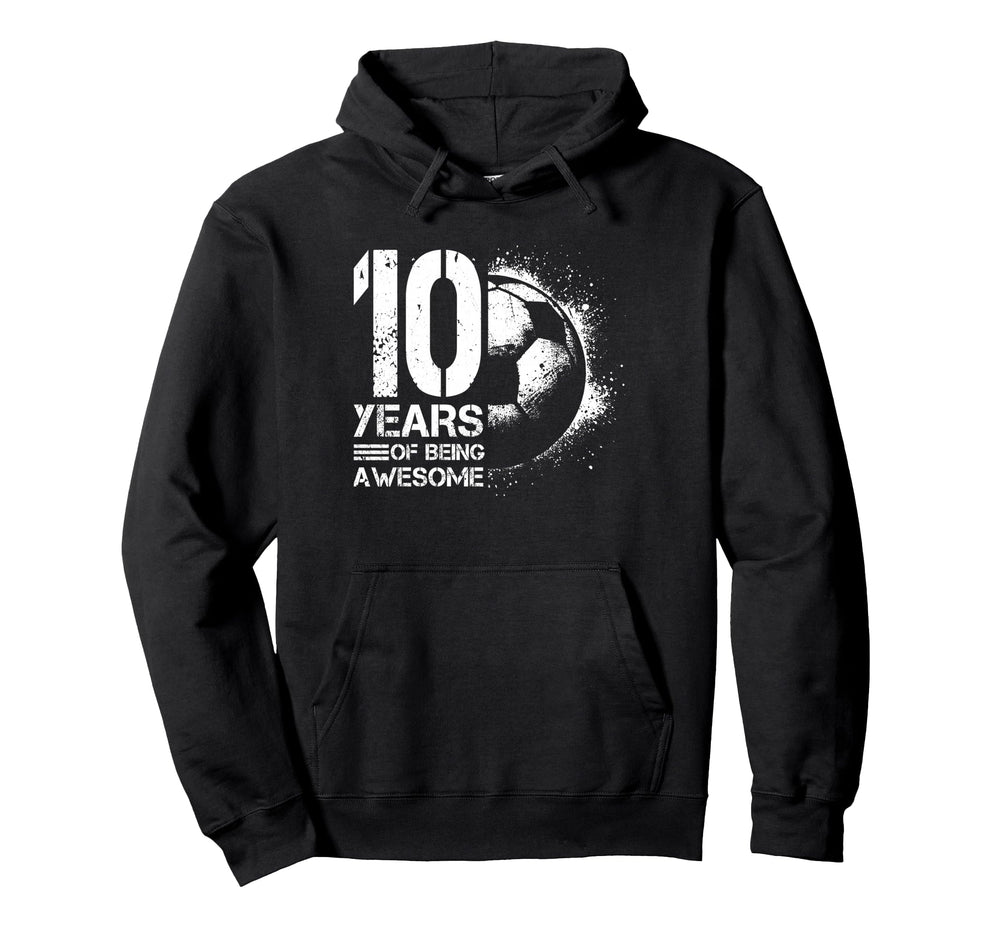 10Th Birthday Soccer Player Football 10 Hoodie - Aesthetic Graphic Unisex